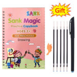 Pack of 4 Magic Copybook Set with 10 Refills Reusable Writing Practice Books for Kids