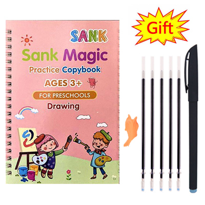 Pack of 4 Magic Copybook Set with 10 Refills Reusable Writing Practice Books for Kids