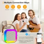 Mini Portable Karaoke Bluetooth Speaker with 2 Wireless Microphones | Bluetooth 5.0 Karaoke Machine for Kids & Family (Random Color) - Image 5