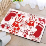 Bloody Bath Mat Color Changing Horror Rug | Water Activated Red Footprint Bathroom Mat 70x40cm