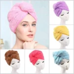 Super Absorbent Hair Drying Towel Wrap | Quick Dry Microfiber Turban for Women & Girls Anti-Frizz Shower Hair Cap (Random Color)