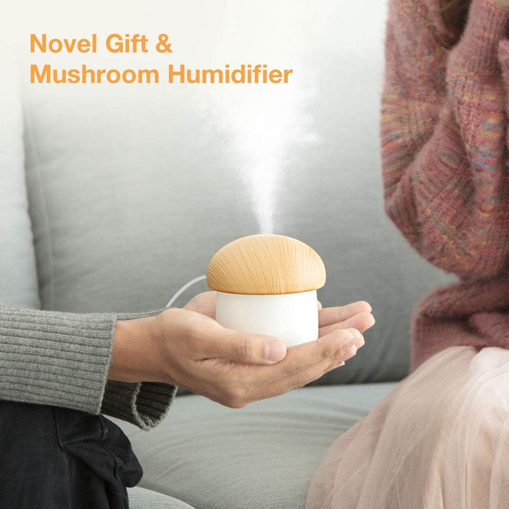 Mushroom Shape Portable Mini Humidifier 300ml USB Aroma Diffuser Cool Mist