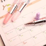 Cute Lipstick Gel Pen 0.5mm Black Ink Stylish Stationery for Students - Image 3