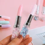 Cute Lipstick Gel Pen 0.5mm Black Ink Stylish Stationery for Students - Image 2