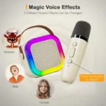 Mini Portable Karaoke Bluetooth Speaker with 2 Wireless Microphones | Bluetooth 5.0 Karaoke Machine for Kids & Family (Random Color) - Image 4