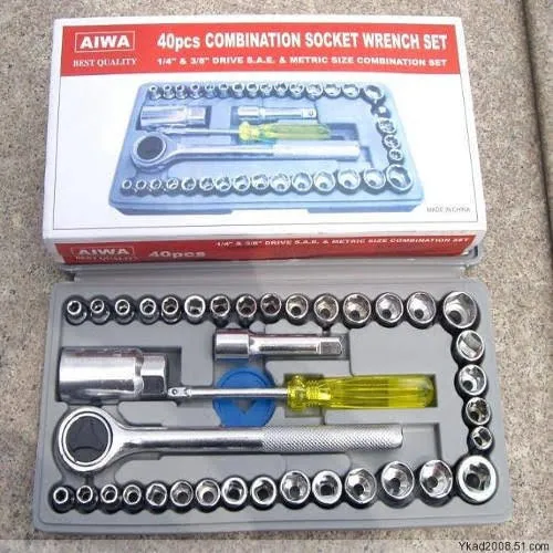 40 Pcs Combination Socket Wrench Set Metric SAE Tool Kit