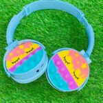 Cute Pop It Wireless Bluetooth Headphones - Foldable Kids Headset with Memory Card Support, Wired and Wireless Modes, Soft Earpads (Random Color) Pakistan