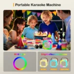 Mini Portable Karaoke Bluetooth Speaker with 2 Wireless Microphones | Bluetooth 5.0 Karaoke Machine for Kids & Family (Random Color) - Image 3