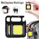 500 Lumens Mini Pocket COB LED Keychain Light USB Rechargeable Portable Flashlight - Image 2