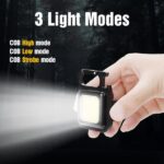500 Lumens Mini Pocket COB LED Keychain Light USB Rechargeable Portable Flashlight - Image 3