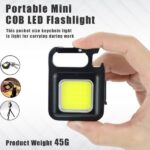 500 Lumens Mini Pocket COB LED Keychain Light USB Rechargeable Portable Flashlight