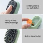 Multifunctional Soft Bristle Shoe & Clothes Cleaning Brush with Liquid Dispenser | Long Handle Scrub Brush (Random Color)