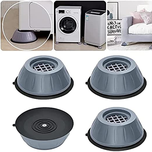 Pack of 4 Washing Machine Feet Round Pads – Anti‑Vibration, Noise‑Reduction & Height‑Raising Support for Appliances and Furniture