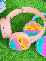Cute Pop It Wireless Bluetooth Headphones Foldable Headset With Memory Card Support Wired And Wireless Modes Durable Quality Comfortable Use , Without Box(Random Color) - Image 3