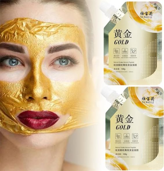Retinol Snake Venom Peptide Gold Mask, Anti-Aging Brightening Face Mask, Moisturizing Oil Control Peel Off Mask, Anti-Wrinkle Skin Care Mask 100g