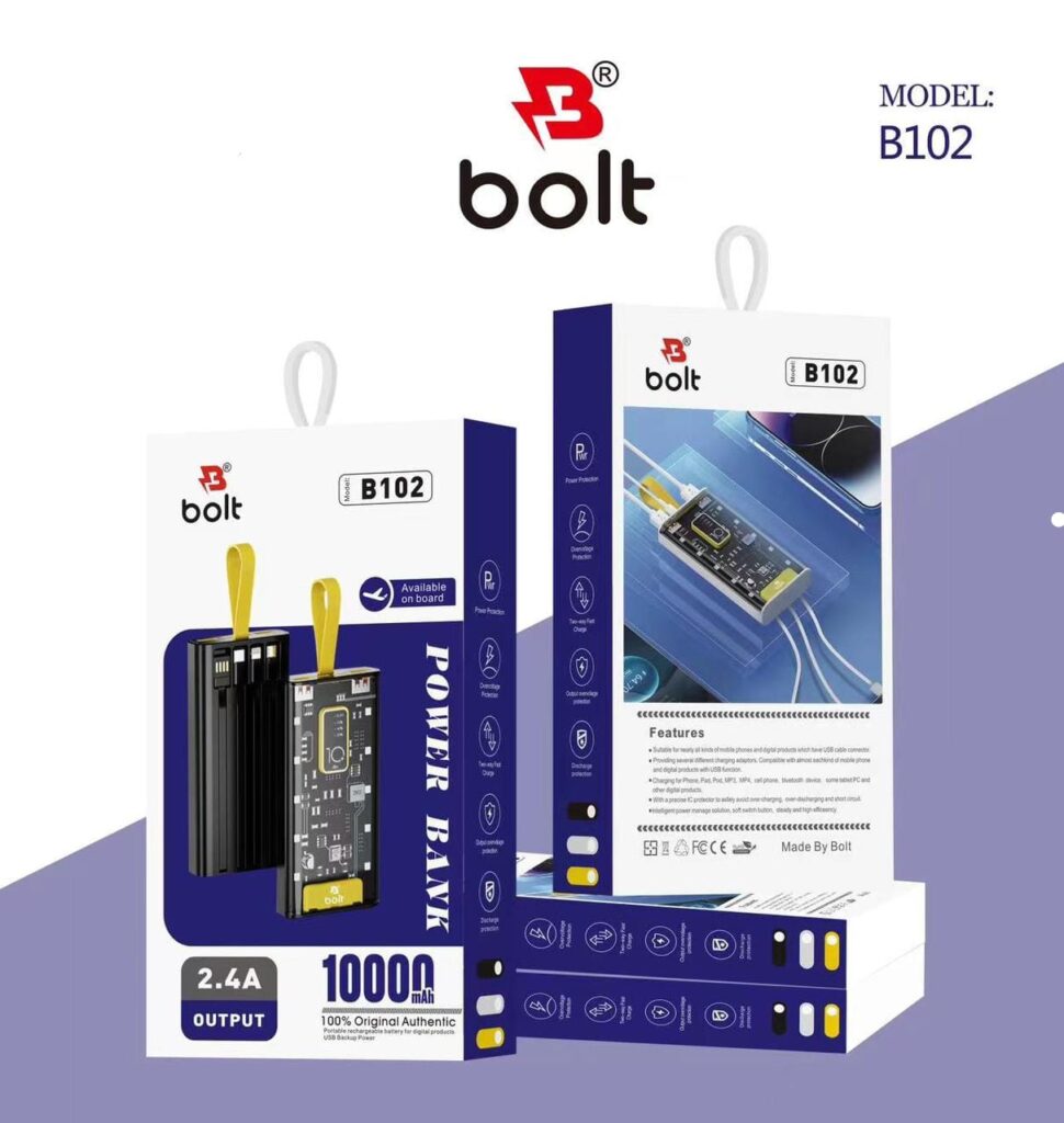 Bolt Power Bank B102 10000mAh Portable Charger Price in Pakistan
