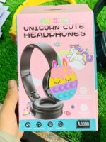 Cute Pop It Wireless Bluetooth Headphones - Foldable Kids Headset with Memory Card Support, Wired and Wireless Modes, Soft Earpads (Random Color) Pakistan - Image 5