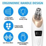 Electric Suction Blackhead Remover Instrument, 3 Level Pore Vacuum Cleaner, 5 Probe Blackhead Extractor Tool, USB Rechargeable Facial Pore Cleaning Beauty Device - Image 4