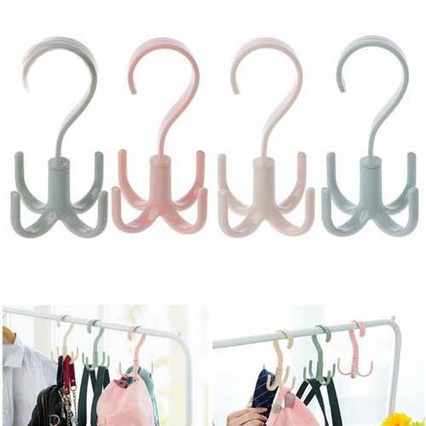 Rotatable Wardrobe Hook Organizer for Closet | Hanging Storage Rack for Bags, Belts & Scarves