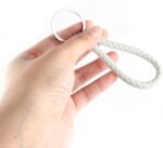 Multi-Color Braided Keychain for Bikes & Cars | Premium PU Leather Woven Key Ring (Random Color) - 1 Piece - Image 2