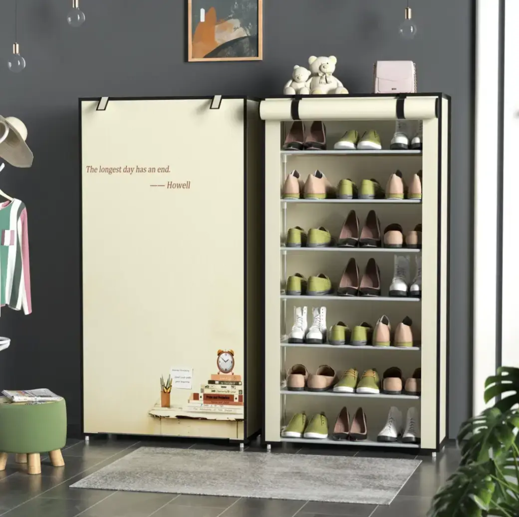 8 Layer Portable Dustproof Shoe Rack Storage Cabinet | Multi Layer Shoe Organizer for Home