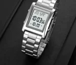 Skmei Men Digital Square Watch Stainless Steel Chain Quartz Digital Watch - Image 3
