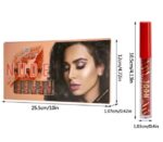 Pack of 12 Waterproof Matte Lip Gloss Set, Nude & Reddish Long-Lasting Lip Colors with Smooth Velvet Finish - Image 2
