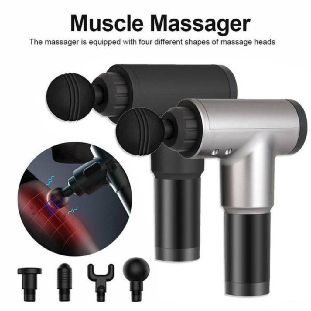 Fascial Deep Muscle Fitness Chargeable Massage Gun, Deep‑Tissue Recovery Massager with 4 Heads & Multi‑Speed