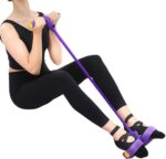 Foot Pedal Resistance Band Elastic Sit‑Up Pull Rope, Tummy Trimmer & Yoga Fitness Gym Rope (Random Colors) - Image 4