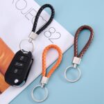 Multi-Color Braided Keychain for Bikes & Cars | Premium PU Leather Woven Key Ring (Random Color) - 1 Piece - Image 4