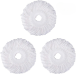 Pack of 3 Spin Mop Refill Heads Microfiber Round Replacement Mop Heads for Floor Cleaning - Image 3