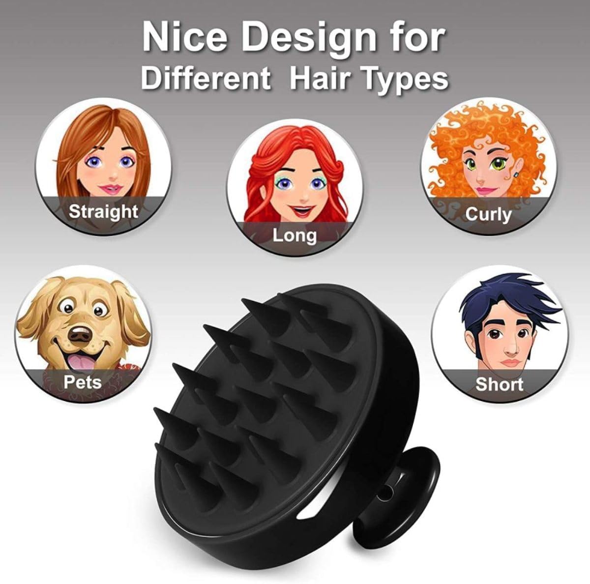 1 Piece Scalp Shampoo Massager Brush with Soft Silicone Bristles | Scalp Hair Scrubber for All Hair Types | Random Color 1 Piece Scalp Shampoo Massager Brush with Soft Silicone Bristles | Scalp Hair Scrubber for All Hair Types | Random Color