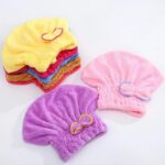 Ultra Absorbent Microfiber Hair Drying Towel Cap | Quick Dry Hair Wrap for Women, Girls & Kids (Random Color)