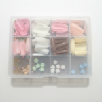 96 Pcs Artificial Nails with Beads, Multicolor DIY Nail Art Decoration Set with Premium ABS Plastic Tips - Image 4