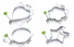 Pack of 4 Egg Shaper Kitchen Tools Stainless Steel Star Heart Round Flower Egg Molds - Image 2