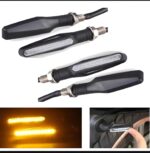 Pack of 4 Audi Flow Style LED Motorcycle Turn Signal Indicators Amber Lights