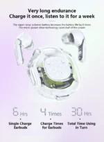 Air 39 Transparent Earbuds Bluetooth 5.3 | Wireless Earbuds with ENC Noise Reduction, HD Calling & LED Display Case - Image 2