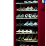 7 Layer Portable Dustproof Shoe Rack Storage Cabinet with Zipper Cover for Home Organization