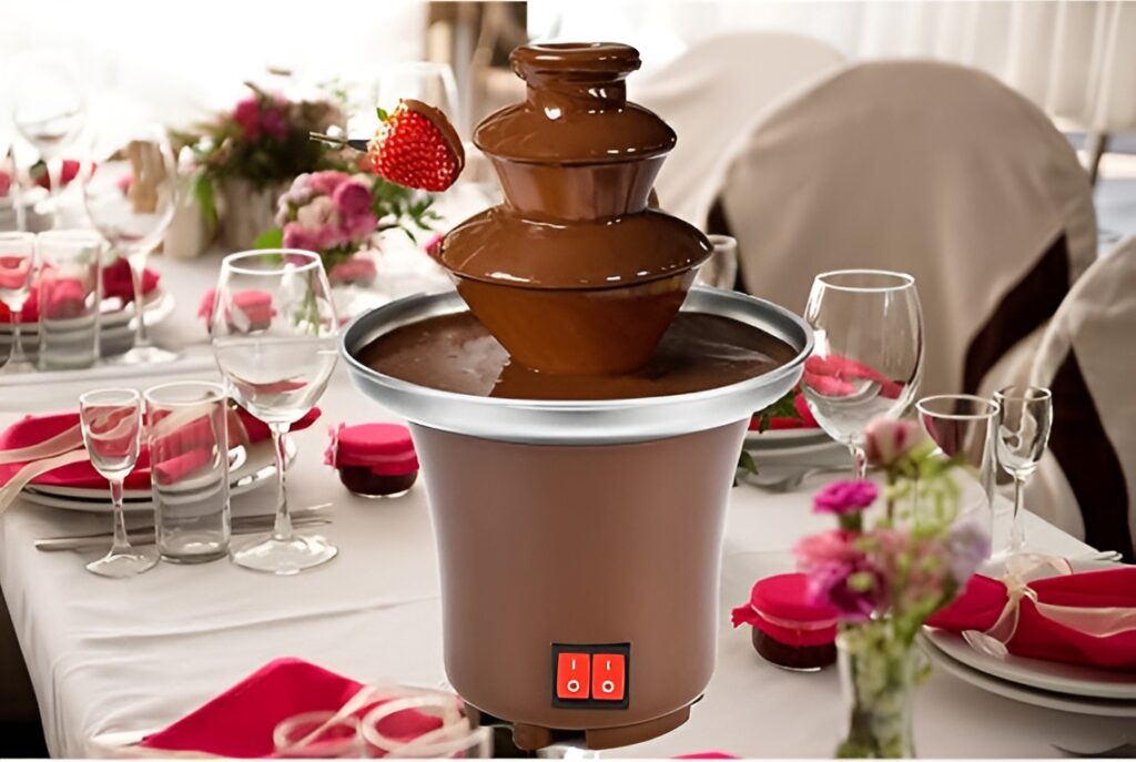 3 Tier Mini Chocolate Fountain Machine | Chocolate Fondue Melting Tower for Parties & Events