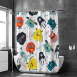 Modern Waterproof Bathroom Shower Curtain with 12 Hooks | PEVA Bath Curtain 180x180cm - Image 2