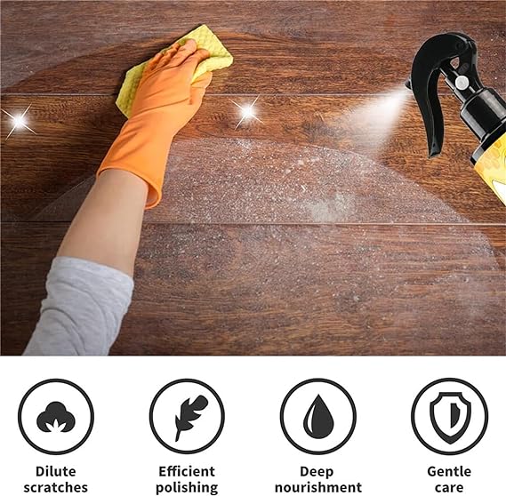 Fresh Deal Beeswax Furniture Polish & Cleaner Set 120ml Spray + 85g Beeswax + Sponge | Wood Furniture Cleaner, Restorer & Polish