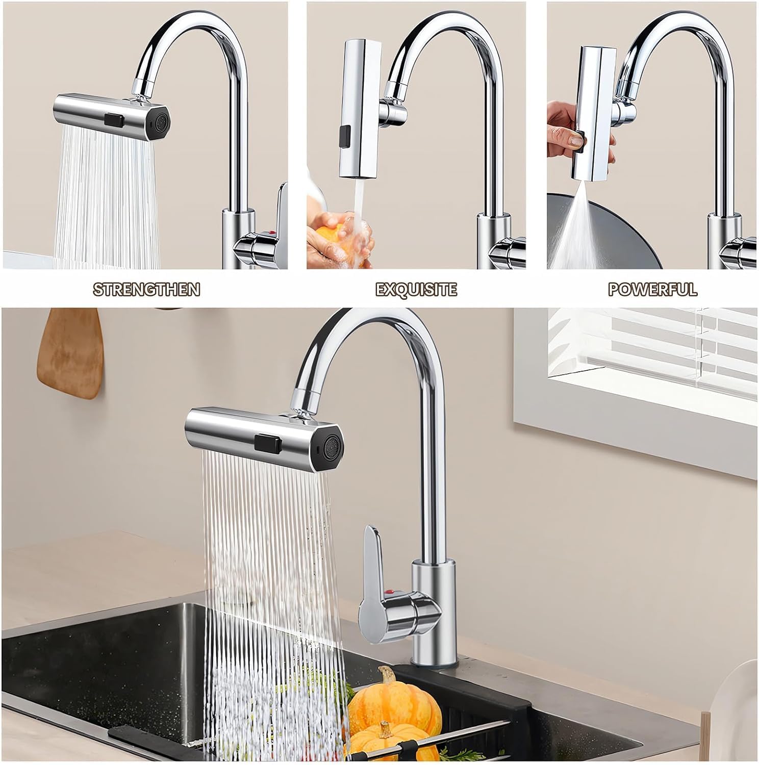 Multifunctional Kitchen Sink Waterfall Faucet Extender | 4 Mode Pressurized Splash Proof Tap Aerator Multifunctional Kitchen Sink Waterfall Faucet Extender | 4 Mode Pressurized Splash Proof Tap Aerator