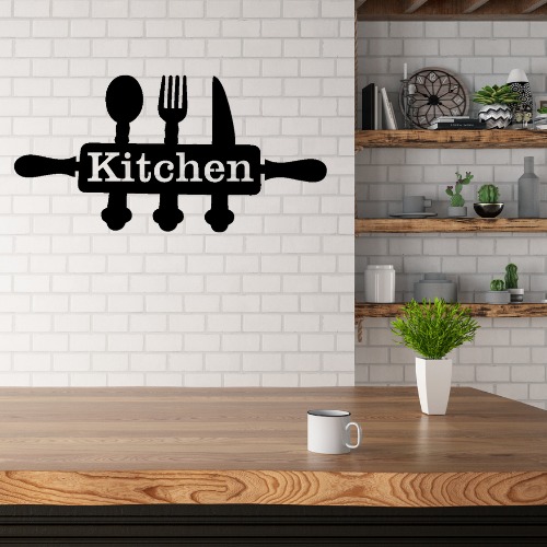 Stylish Kitchen Wall Decor Sign, Modern Utensil Design Wooden Wall Art for Kitchen, Dining Room & Café (5x12 Inches) Stylish Kitchen Wall Decor Sign, Modern Utensil Design Wooden Wall Art for Kitchen, Dining Room & Café (5x12 Inches)