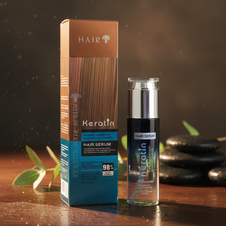 Keratin Hair Serum 80ml Deep Moisturizing Frizz Control Shine Boosting Leave In Serum for Smooth Hair in Pakistan