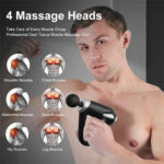 KH-810 Mini Massage Gun | Rechargeable Handheld Deep Tissue Muscle Massager with 4 Heads & 6 Speed Levels (Random Color) - Image 4