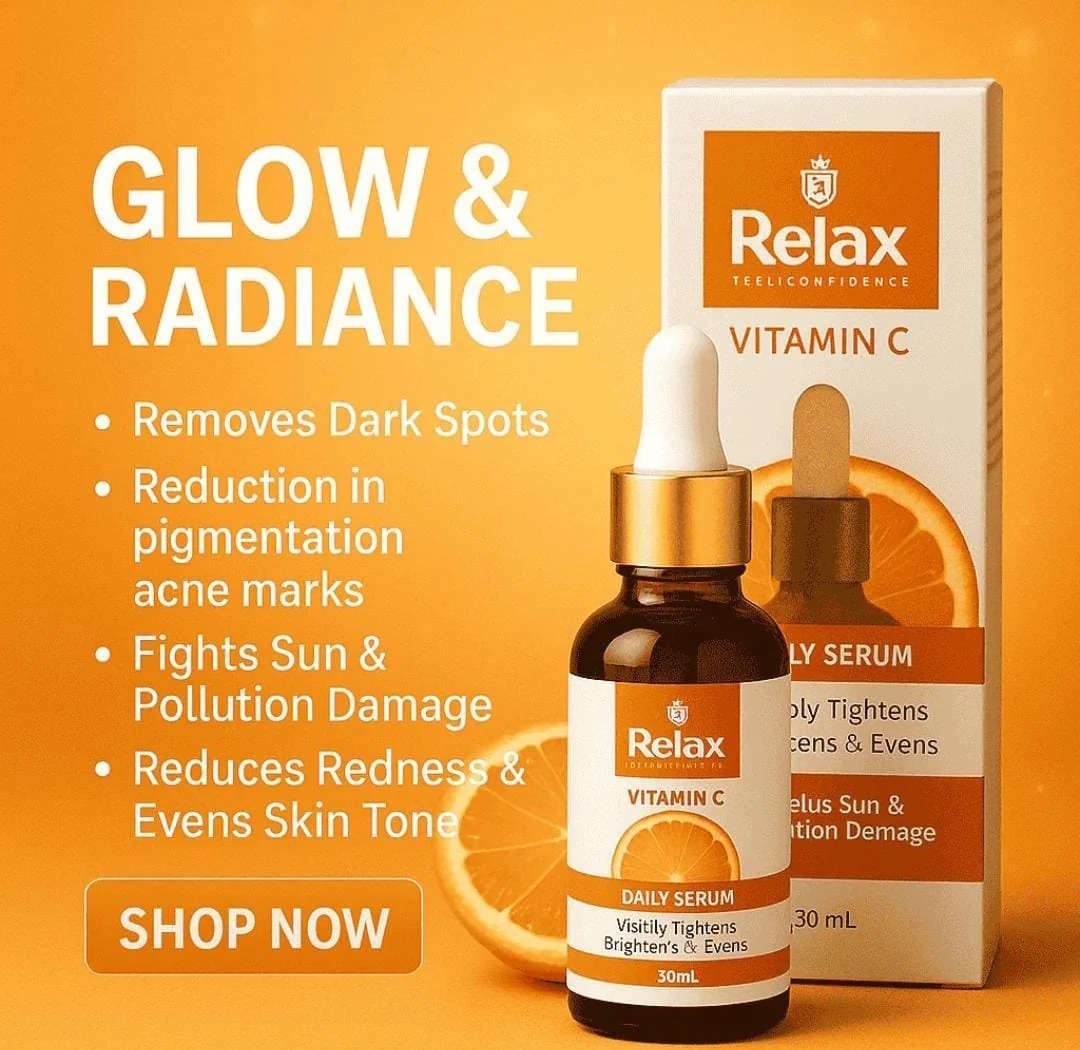 Relax Vitamin C Daily Serum 30ml Brightening & Anti-Aging Face Serum for Radiant, Even-Toned Skin Relax Vitamin C Daily Serum 30ml Brightening & Anti-Aging Face Serum for Radiant, Even-Toned Skin