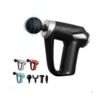 KH-810 Mini Massage Gun | Rechargeable Handheld Deep Tissue Muscle Massager with 4 Heads & 6 Speed Levels (Random Color)