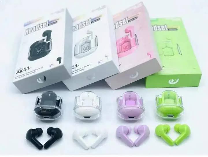 Air 31 TWS Wireless Earbuds Bluetooth 5.3 | Transparent LED Display Earbuds with HiFi Stereo Sound, ENC Noise Reduction & Built-in Mic