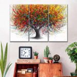 Fotocraft Tree of Festivity Abstract 3 Piece Canvas Wall Art Set | Modern Decorative Canvas Paintings for Living Room, Bedroom & Office