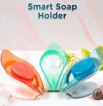 Smart Soap Holder Wall Mounted, Whale Shape Self Adhesive Soap Dish with Drain Board, Premium PP Bathroom Soap Bar Holder for Kitchen and Bathroom - Image 3